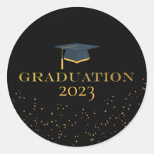 graduation gold black confetti