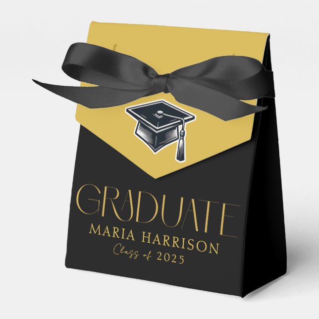 Graduation Gold Black  Favour Box (Front Side)