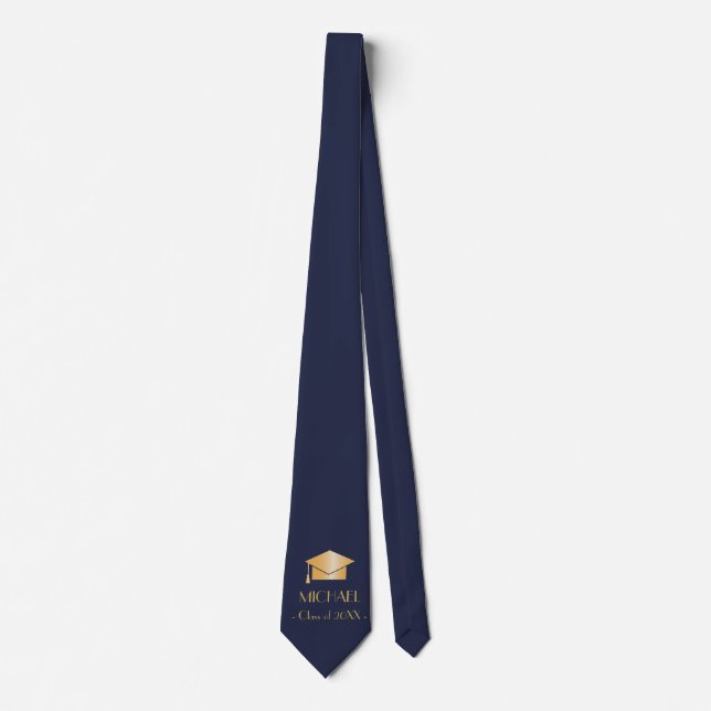 Graduation gold cap custom tie | editable colour (Front)