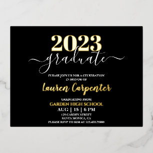 Graduation Gold foil invitation