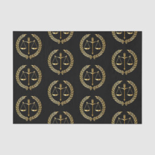 Graduation Gold Justice Scale Sword Laurel Wreath Tissue Paper