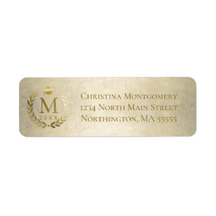 Graduation Gold Laurel Wreath Return Address
