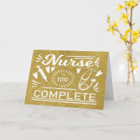 Graduation Gold Modern Pink Grad Nurse Card