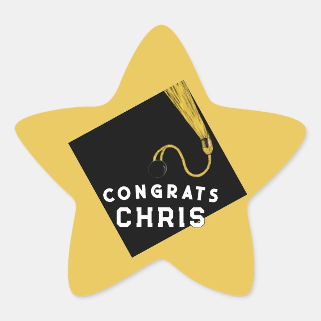 Graduation Gold Star Sticker (Front)