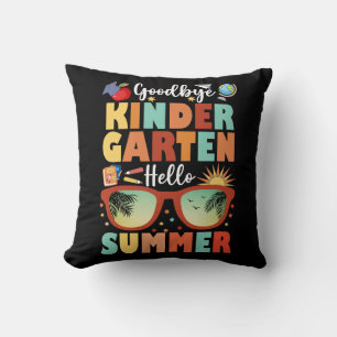 Graduation Goodbye Kindergarten Hello Summer Cushion