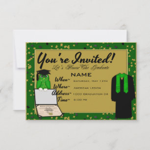 Graduation Gown and Stole Green Invites