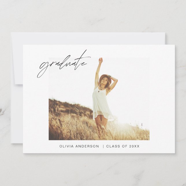 Graduation Grad Announcement Photo Minimalist (Front)