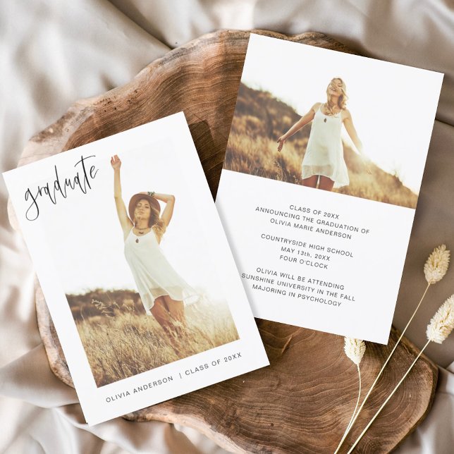 Graduation Grad Announcement Photo Minimalist (Creator Uploaded)