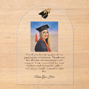 Graduation Grad cap Arch design Thank You Acrylic Invitations