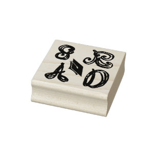 Graduation GRAD GR AD Fabric Font Letters Cap Rubber Stamp