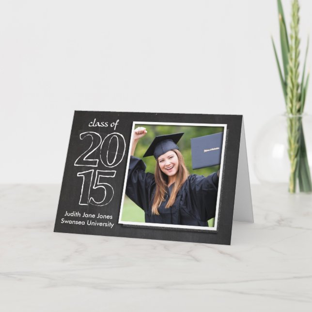 Graduation, Graduate Class Of 2015 Chalkboard Card (Front)