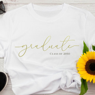 Graduation Graduate Minimalist Calligraphy Custom T-Shirt