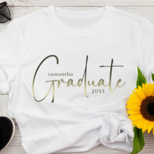 Graduation Graduate Minimalist Calligraphy Custom T-Shirt