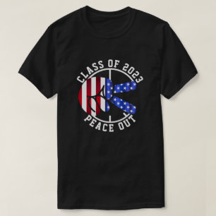 Graduation Graduate Peace Out Class Of 2025 Black T-Shirt