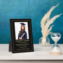 Graduation Graduate Photo Gold Black Personalize
