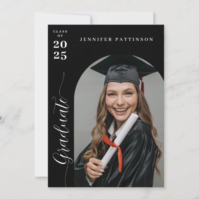Graduation Graduate Stylish Announcement (Front)