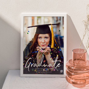 Graduation Graduate Typography Photo Poster