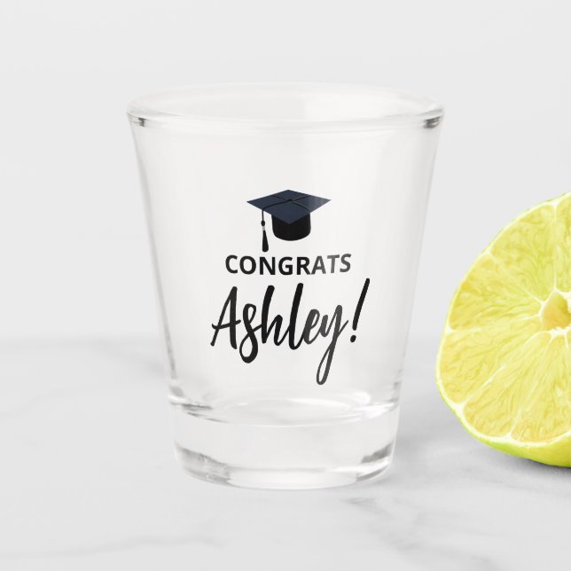 Graduation, Graduation Party Favours, Grad Gifts,  Shot Glass (Front)