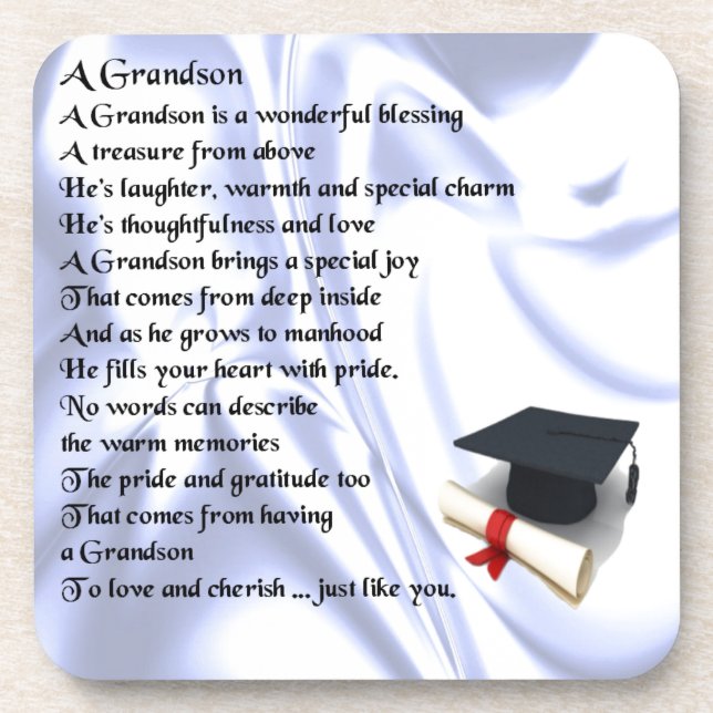 Graduation   Grandson Poem Coaster (Front)