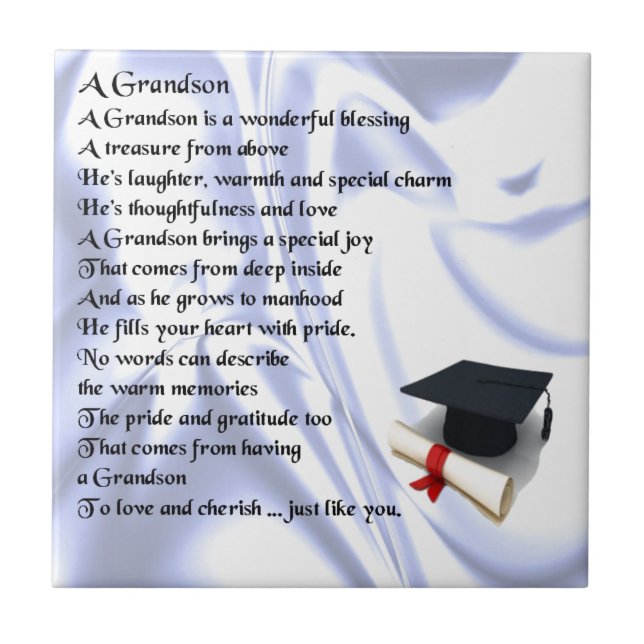 Graduation   Grandson Poem Tile (Front)