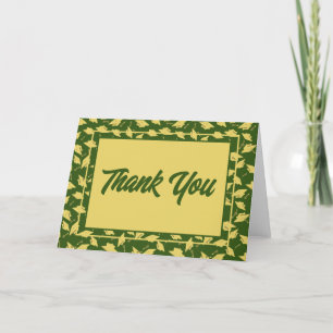 Graduation Green and Gold Party Thank You Card