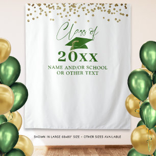 Graduation Green Class Year Backdrop Tapestry