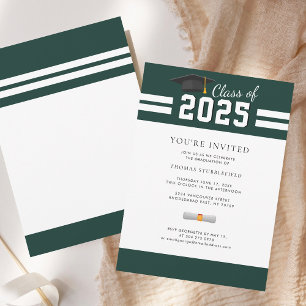 Graduation Green College Grad 2024 Party Invitation