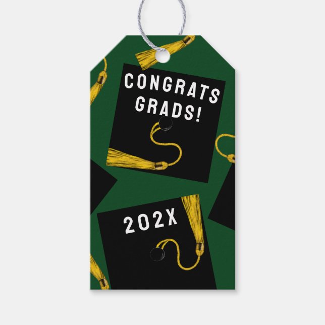 Graduation Green Gift Tags (Front)