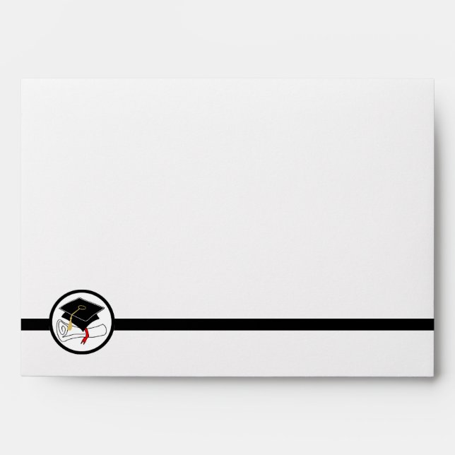 Graduation Greeting Card A7 Envelope Cap Diploma (Front)