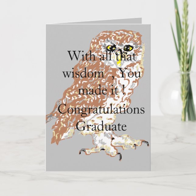 Graduation : Greeting Card Wise Owl (Front)