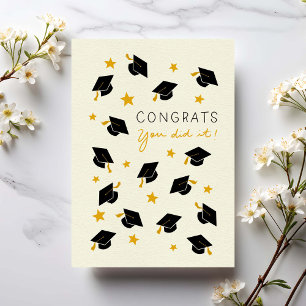 Graduation Handwritten Congrats You Did It  Card