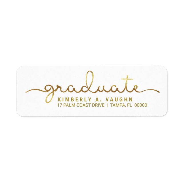 Graduation Handwritten Gold Foil Look Script (Front)