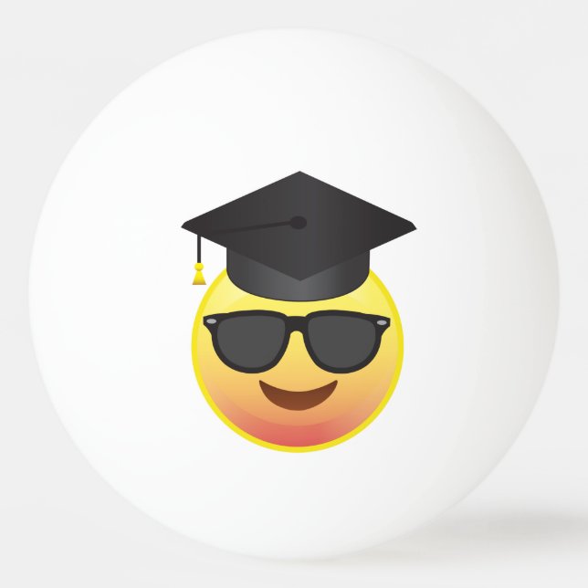 Graduation Happy Emoji with Sunglasses Ball (Front)
