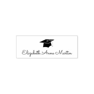 Graduation Hat, Mortarboard, Graduate's Name Self-inking Stamp