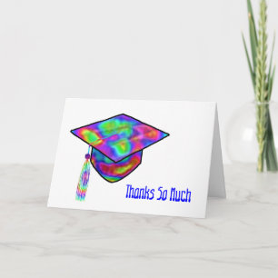 Graduation Hat Multi-coloured Thank You Card