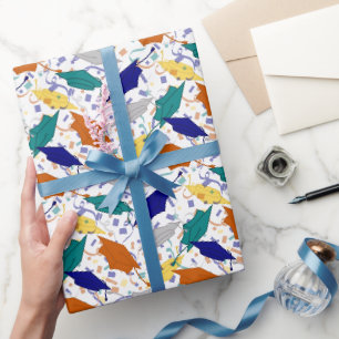 Graduation Hat Toss (Academic) Wrapping Paper