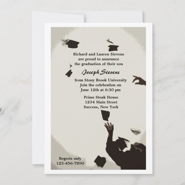 Graduation Hat Toss Invitation (Front)
