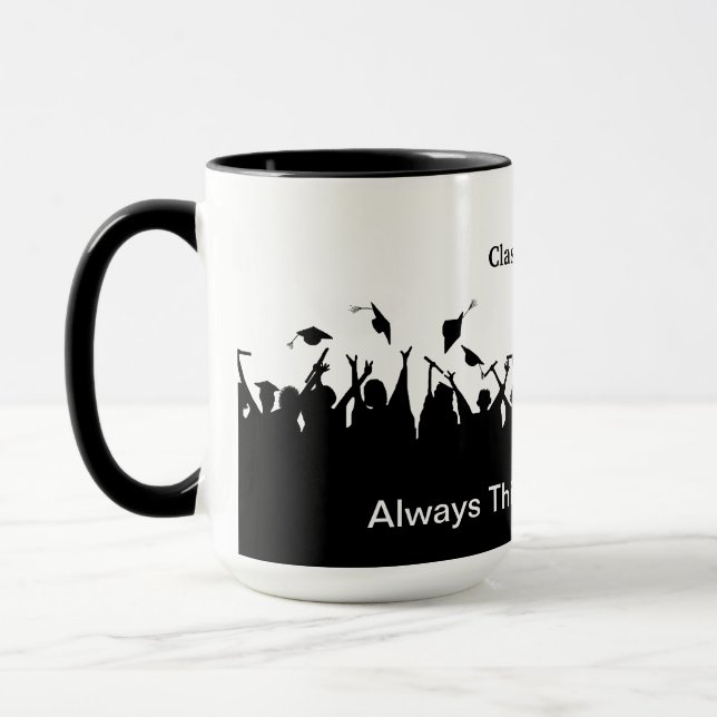 Graduation Hat Toss Silhouette Mug to Customise (Left)