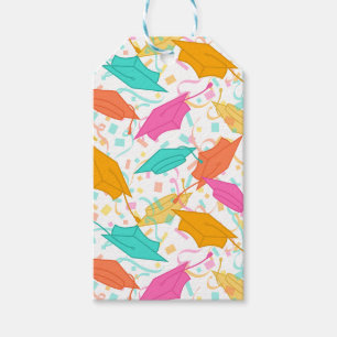 Graduation Hat Toss (Tropical) Gift Tags