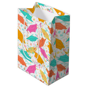 Graduation Hat Toss (Tropical) Medium Gift Bag