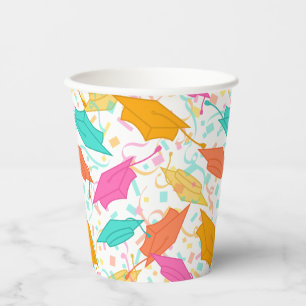 Graduation Hat Toss (Tropical) Paper Cups