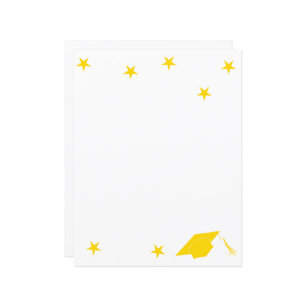 Graduation hat yellow stars Paper Sheet