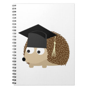 Graduation hedgehog spiral notebook