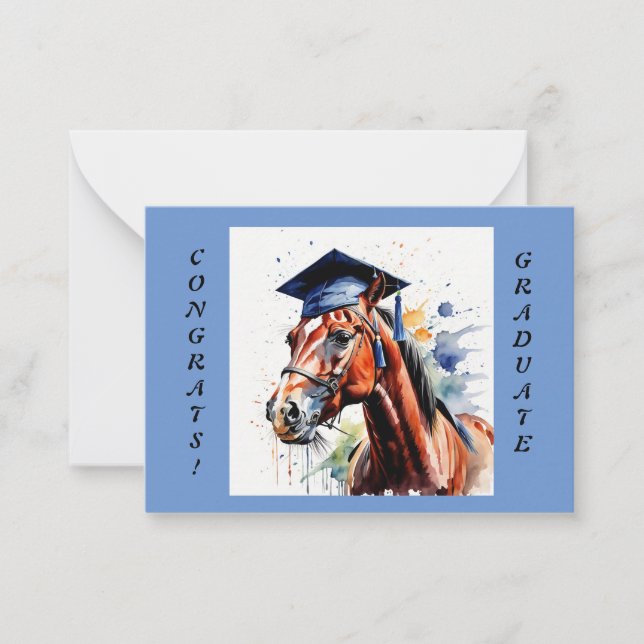 Graduation Horse Illustration Notecard (Front)