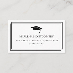 Graduation Insert Photo Name Card Modern Cap Hat