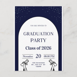 Graduation Invitation Card | Modern Grad Party Inv