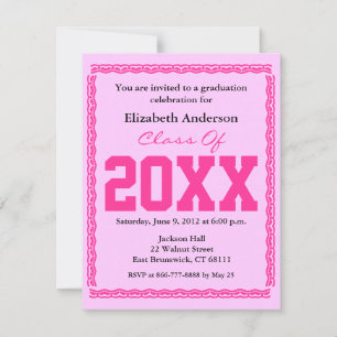 Graduation Invitation Classic Pink