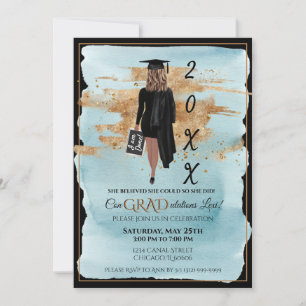 Graduation Invitation Female Light Skinned