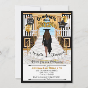 Graduation Invitation Hispanic Med Skin Tone