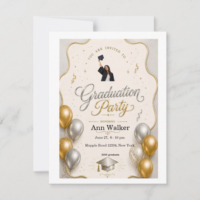graduation invitation, invitación para graduación (Front)
